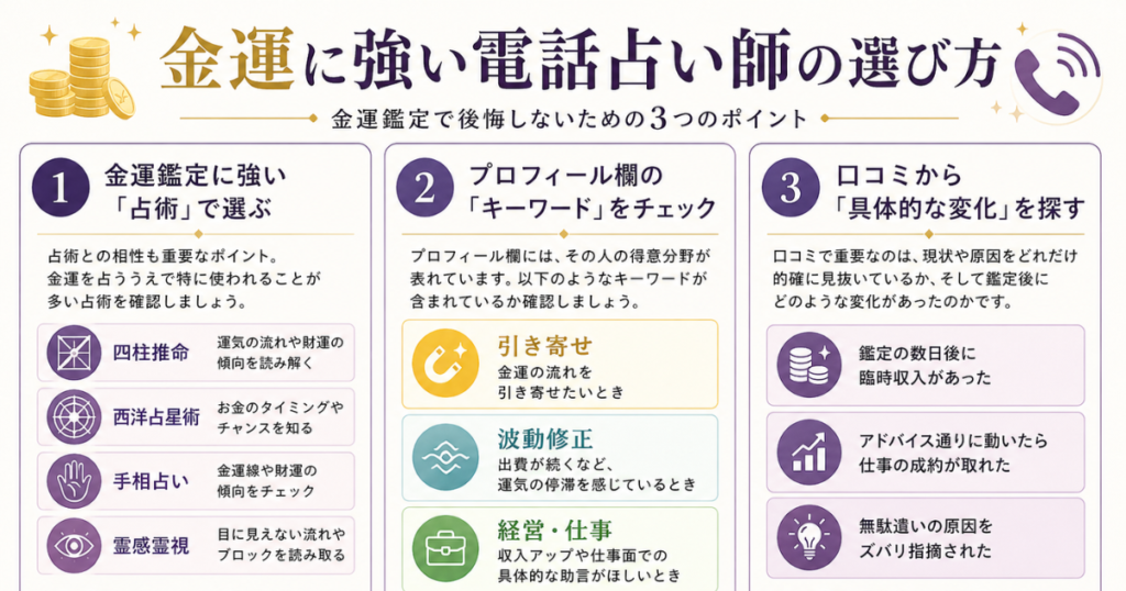 金運に強い電話占い師の選び方
