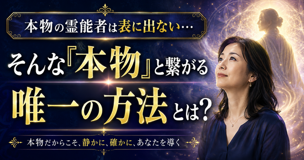 本物の霊能者は表に出ない